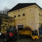 Tractor waiting outside the Nøgne Brewery...